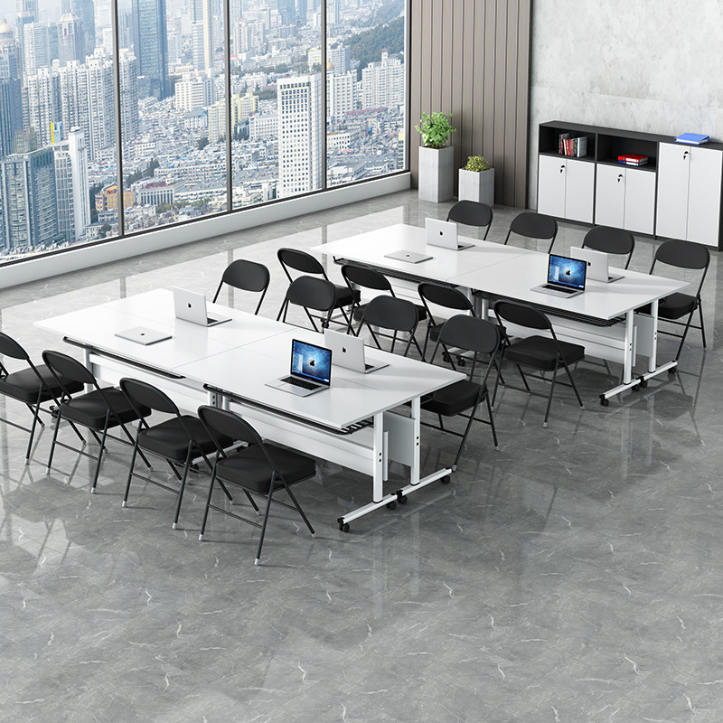Classroom Staff training table Folding conference table Long table Office desk Double combination desk Hotel mobile pulley