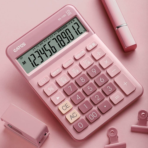 Ретро электронный калькулятор 12 крупно -экрановый крупный экрановый простая модная сеть Красная Голос Финансовый бухгалтер