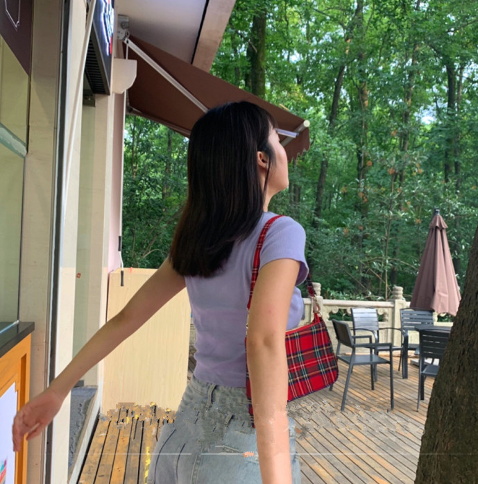 Retro baguette kẻ sọc màu đỏ nữ nhỏ sách đỏ với đoạn 2019 hè mới túi nách hoang dã - Túi xách nữ túi xách nữ juno