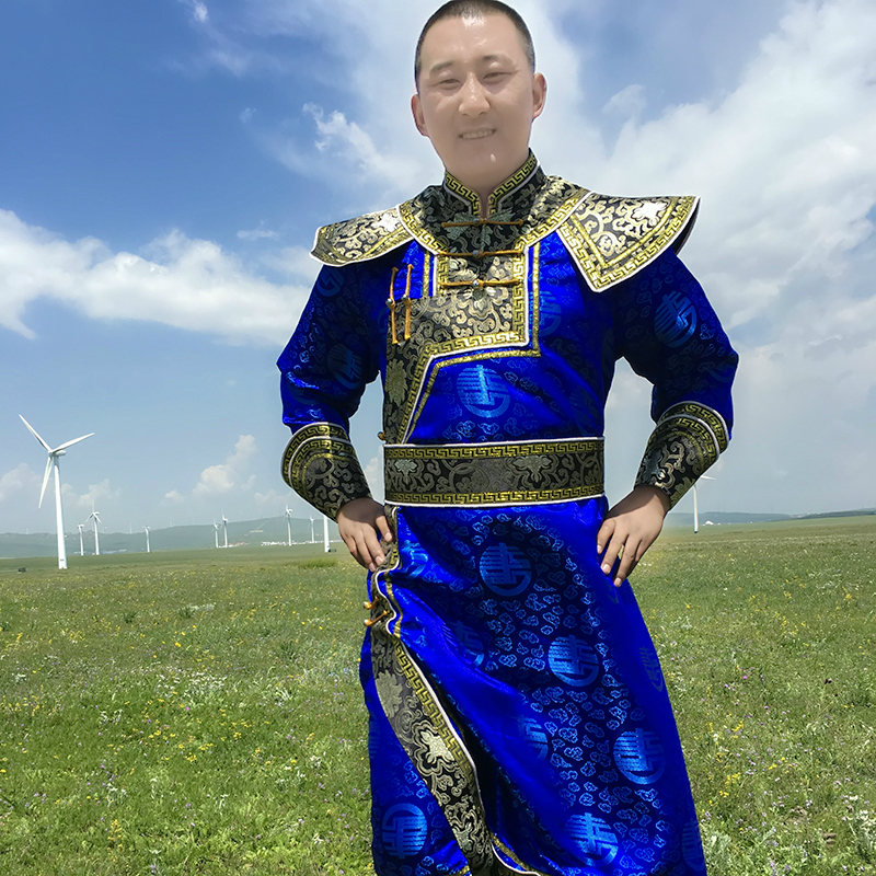 Mongolian clothing men Mongolian robe minority clothing Mongolian dance performances dress daily king