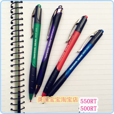 Free shipping for orders over 10 papermate 300rt and 500RT black, blue and red press ballpoint pens 1.0mm