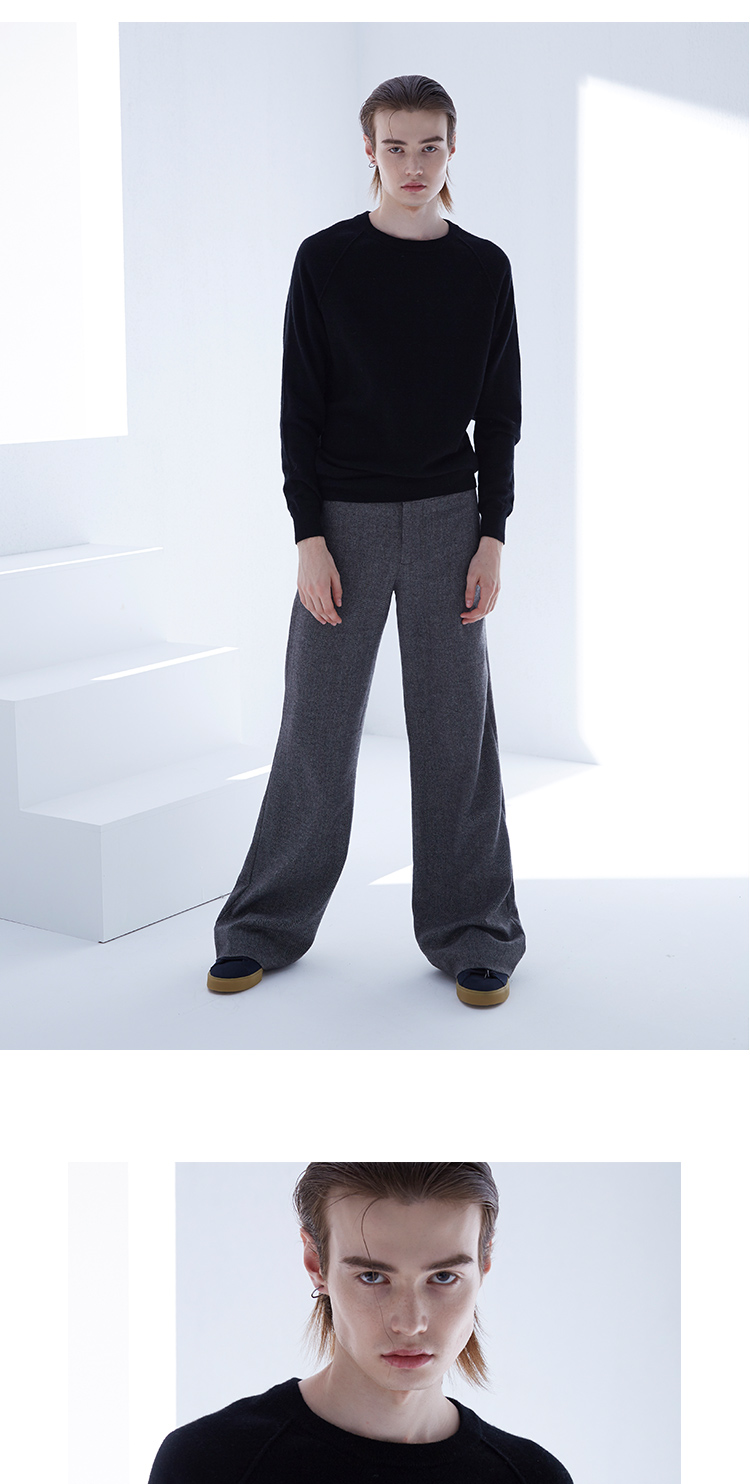 Áo len cashmere nguyên chất của nam giới áo thun nam mùa thu và mùa đông mới cổ rag áo len dài tay áo len - Kéo qua áo nam đẹp