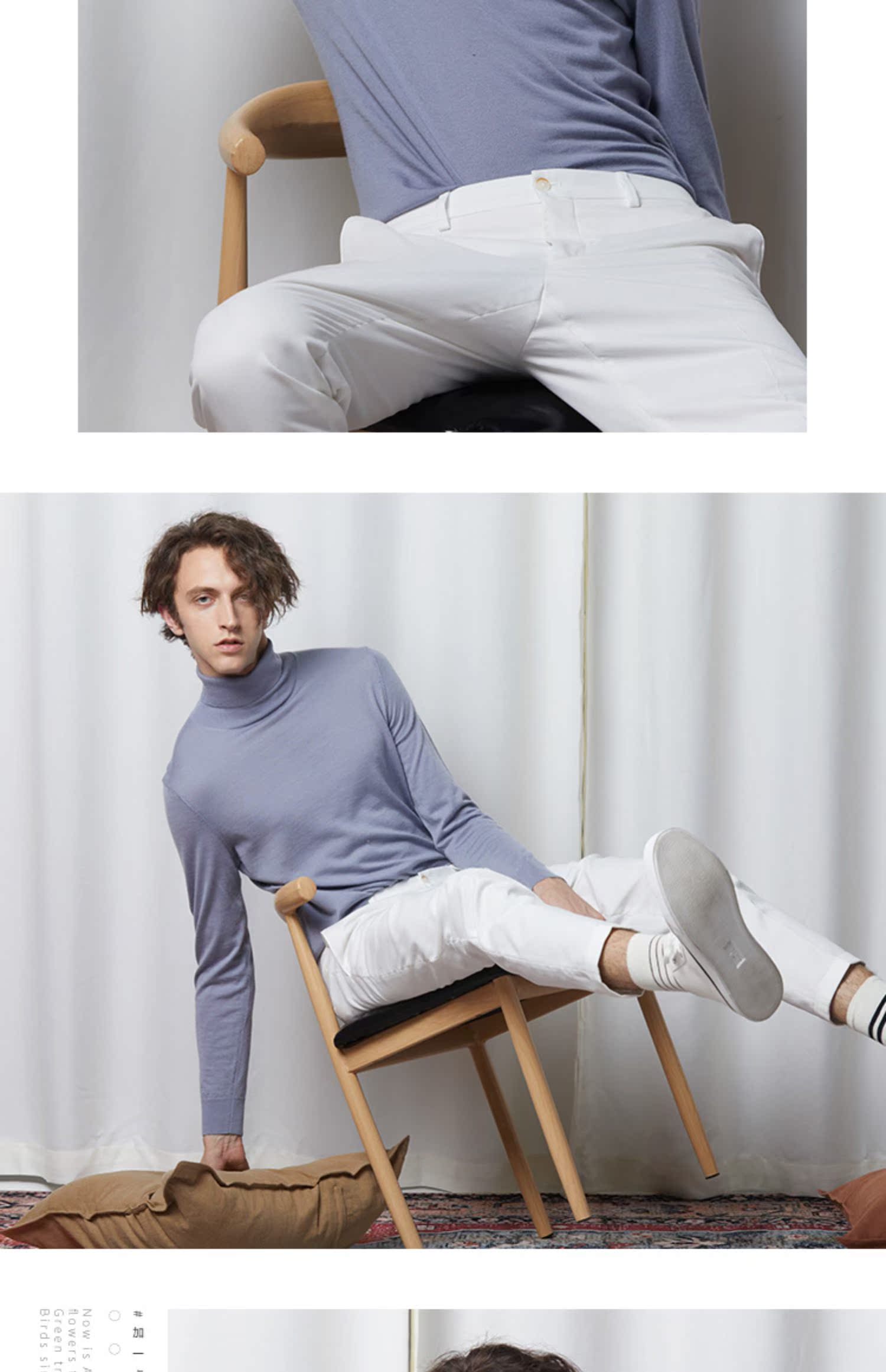 Sinfude áo len cashmere nam cao cổ áo thun cashmere tinh khiết len ​​áo len dài tay chạm đáy mùa xuân và mùa thu áo len mỏng - Áo len Cashmere áo giữ nhiệt nam
