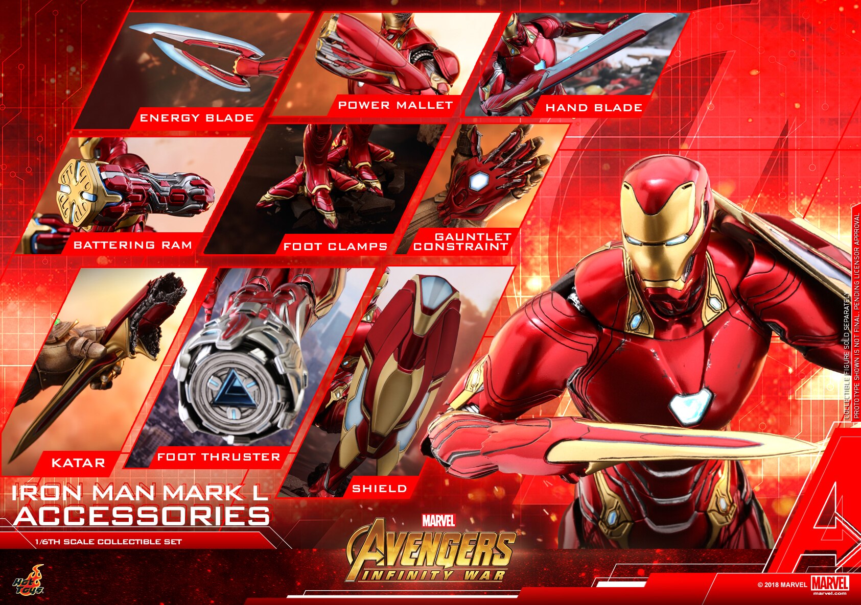 (spot) HT 1 6 ACS004 < Reunion 3 > Iron Man MK50 Private accessories Package Standard Edition