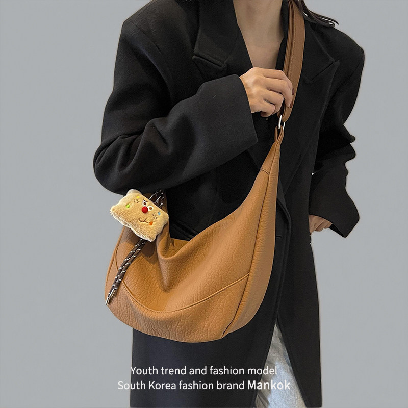 Mankok Versatile Casual Crossbody Bag For Women 2026 Spring New Retro Large Capacity Commuter Tote Shoulder Bag - Thumbnail 5