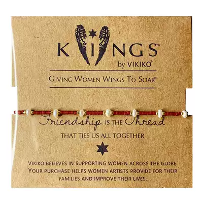 VIKIKO Japanese hand made girlfriend red rope matte red red very fine natural pearl small hand female same gift