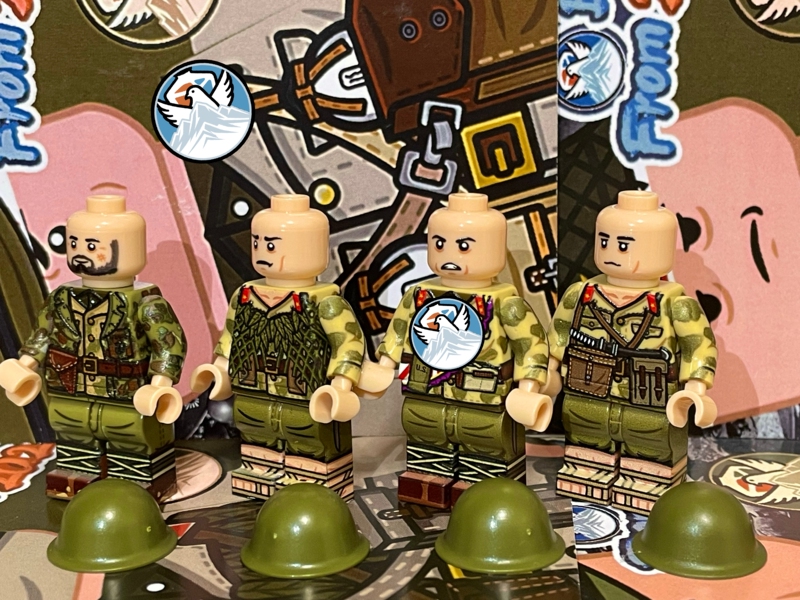 Yuguo Brick Pacific Series Iwo Jima Second Edition Beige Ring Printed Figure
