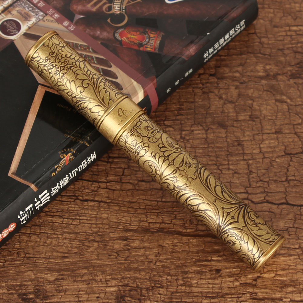 galiner cigar tube pure copper carved cigar box single cigar portable tube large sealed protective cover cigarette case