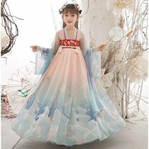Children Handmaids Girls Spring and Autumn China Wind Down with Fairy Cherry Blossom Princess Dresses Dress Goosens Fairy Floating Comfort Dress