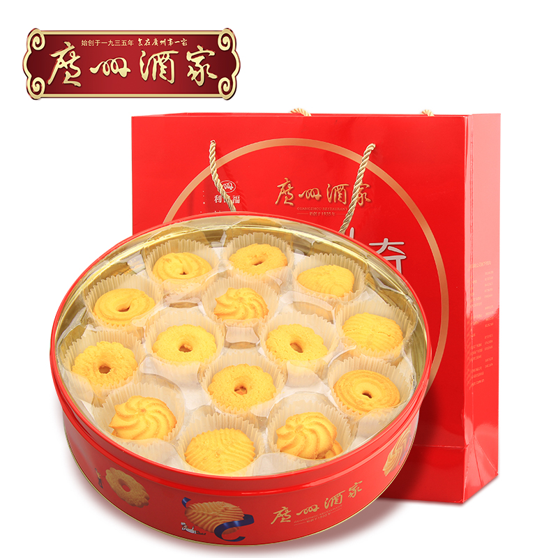 Guangzhou Restaurant Likoufu Red Can Cookies 500g Guangdong Specialty Snacks Gift Box New Year's Gift