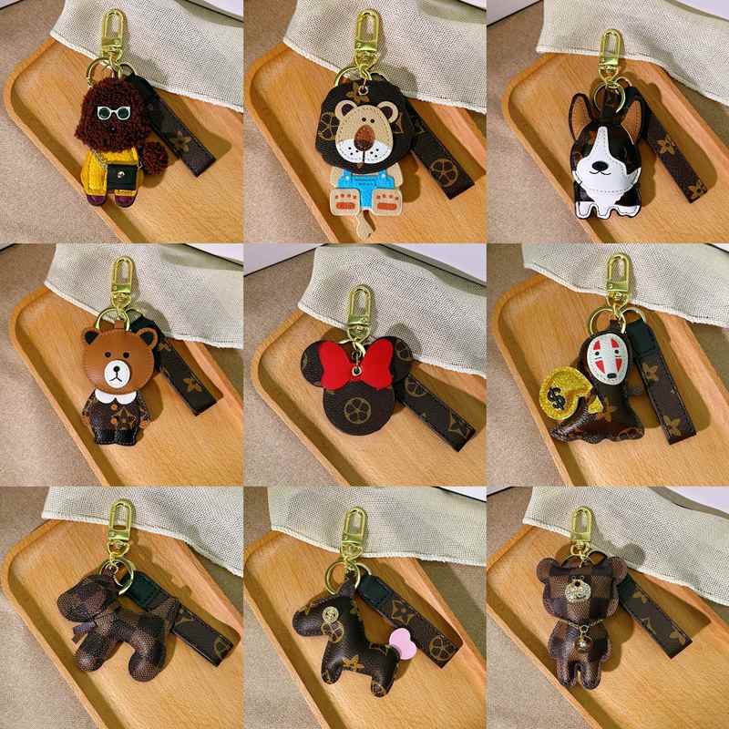 Suitable for Lv Bag Pendant Car Keychain French Bulldog Cow Doll Medieval Unpacking Pendant Presbyopic Bag Pendant