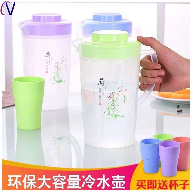 Cold Kettle Plastic Large Capacity Water Glass Resistant Water Cup High Temperature Resistant Kettle Cold Kettle Burning Water Cool Teapot 2L Liter