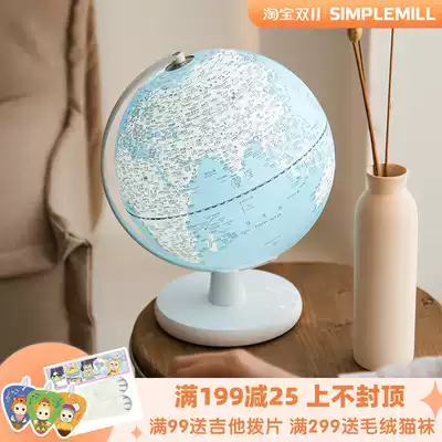 Pu Fang 25cm Taiwan HD European style LED relief English globe lamp home decoration ornaments