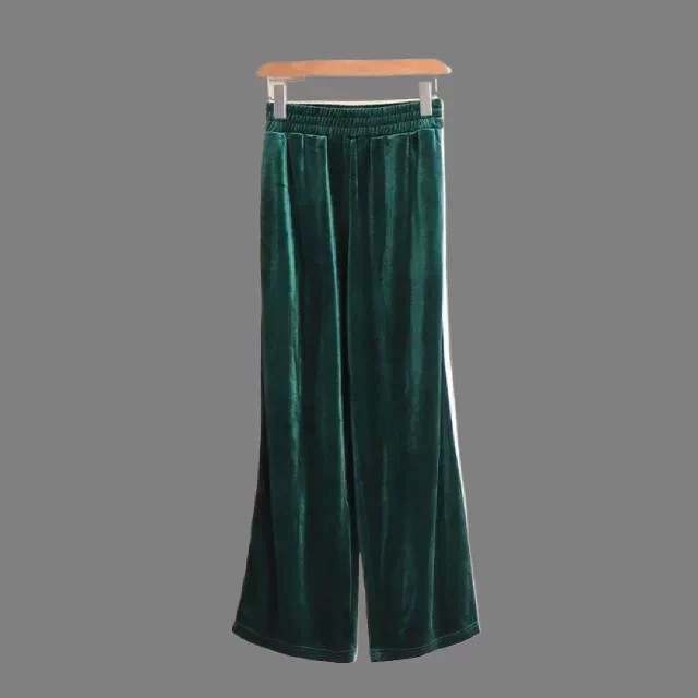 Special Offer Multi-Color Velvet Straight-Leg Pants