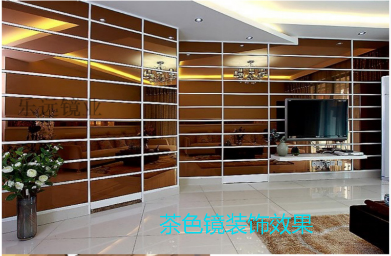 Gương chất lượng cao màu nâu gương kính thay đồ gương chính tả phù hợp gương kết hợp gương phòng tắm gương trang trí dán tường treo - Gương gương ghép