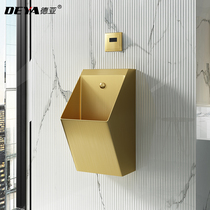 Light luxury gold stainless steel urinal One-piece induction urinal Bar KTV mens urinal wall-mounted