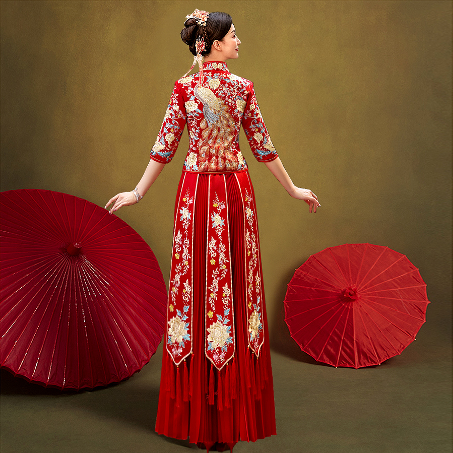 Show and suit 2020 new wedding wedding dress Chinese style Chinese wind show Wo Lung Feng hang Chinese bridal dress toast to the summer