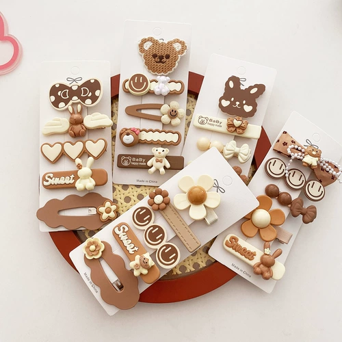 Детская кремовая демисезонная заколка для волос с бантиком, детские шпильки для волос, в корейском стиле