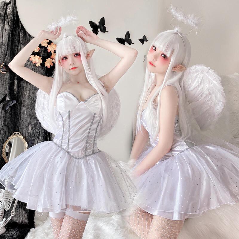 Halloween Adult Costume White Angel Suit Ghost Bride Sexy Little Witch Bar Stage Elf Performance Halloween Adult Costume White Angel Suit Ghost Bride Sexy Little Witch Bar Stage Elf Performance
