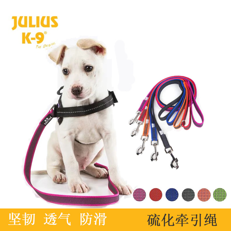 julius K9 pet vulcanising traction rope dog necklace with dog rope non-slip multifunctional gold wool small midsize dog