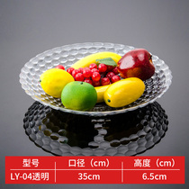 KTV bar fruit plate living room coffee table plate large commercial round tray Hotel flat plastic snack plate