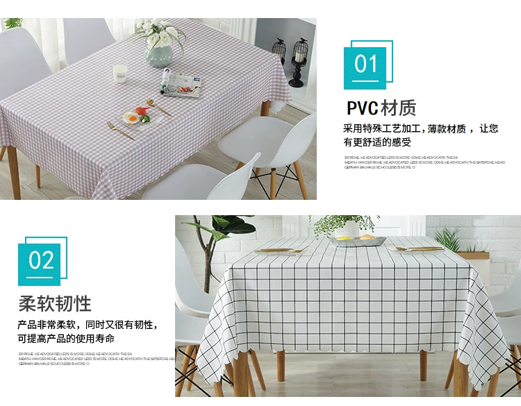 Bàn mat không thấm nước chống vảy dầu không dùng một lần PVC lưới màu đỏ nhỏ tươi hình chữ nhật khăn trải bàn in bàn cà phê vải vải