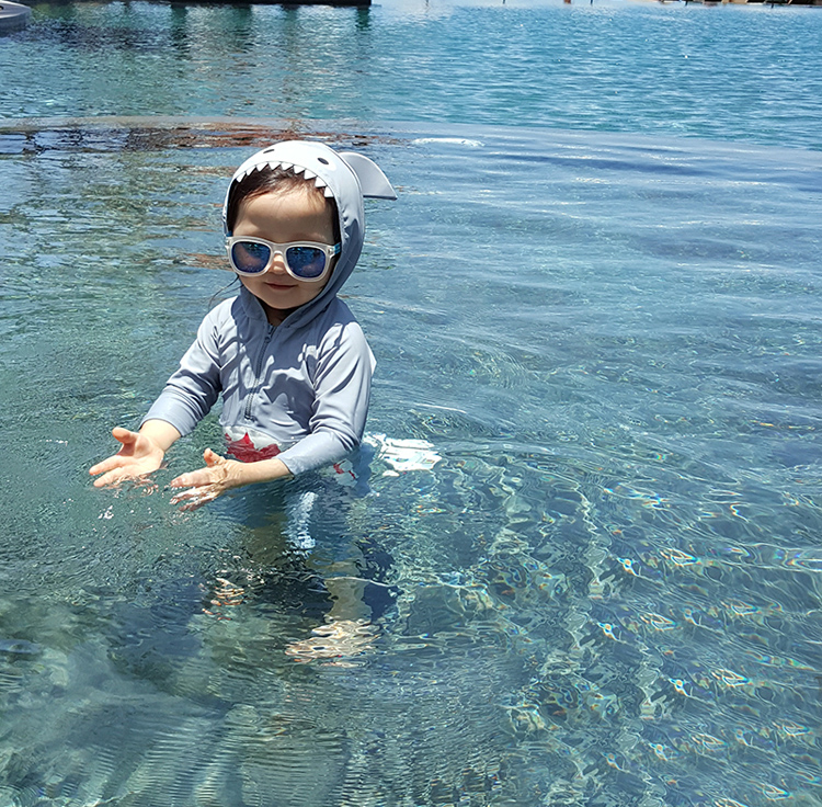 Bộ đồ bơi một mảnh của Shark 4 cho trẻ em 2 bộ phim hoạt hình dễ thương 3 bé trai và bé gái cho bé 1 kỳ nghỉ hè suối nước nóng quần bơi bé trai