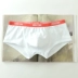 Thời trang cá tính nam đồ lót đơn giản thuần trắng đen xám U lồi eo thấp boxer văn học cotton vuông quần lót cotton Vòng eo thấp
