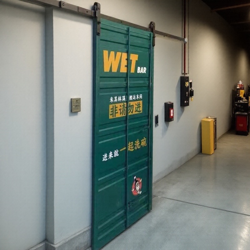 Sliding Barn Door Track, Warehouse Hanging Rail, Iron Door, Sliding Door with Lock, Kitchen Partition, Stainless Steel