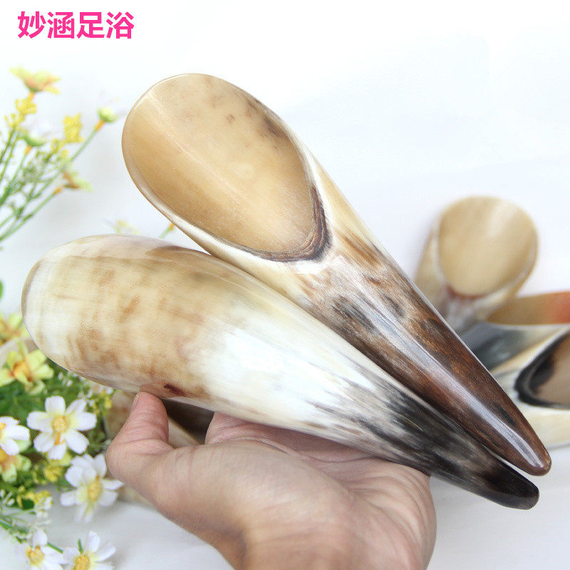 Natural Horn Scraping Barrel Back Foot Pedicure Bath Massage Scraping Plate Facial Face Beauty Full Body General Dial Gluten