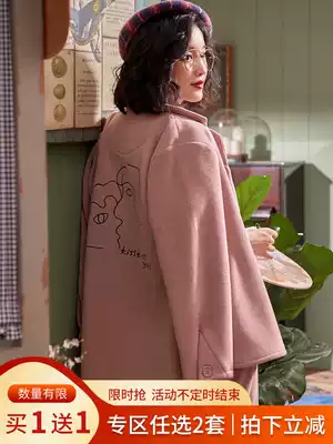 Princess Mark winter pajamas ladies fleece coral velvet padded warm cardigan set flannel autumn and winter