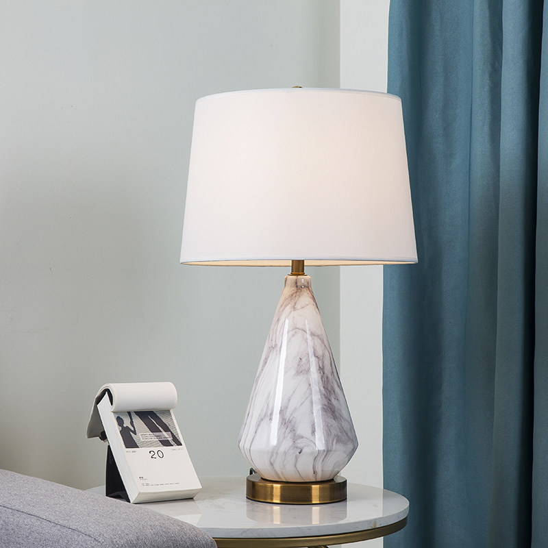 Nordic Postmodern Creative Designer Marble Ceramic Living-room Home Desk Lamp Bedroom bed head Minjuku Hotel