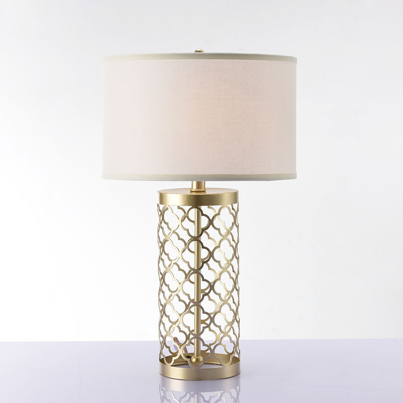 American countryside decent board metal iron art hollowed-out golden living room Book room Bedroom bed head lamp minimalist creative table lamp