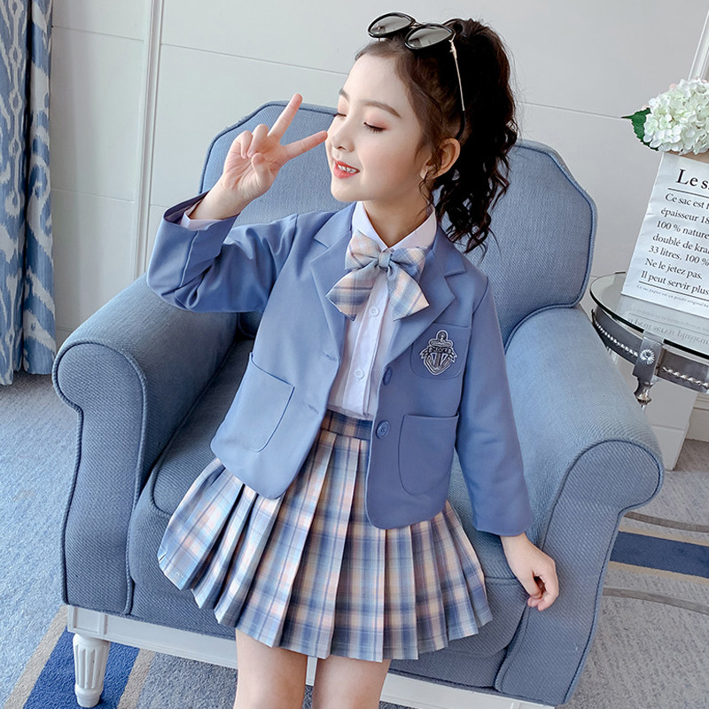 Girls' suits three-piece Korean version of the Western style children's British style small suits girls catwalk dress fashion trend