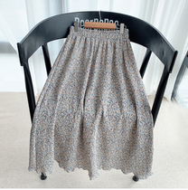 2021 retro crumbled and half body dress Women in spring and summer new high waist loose with slim A character dress pleated dresses