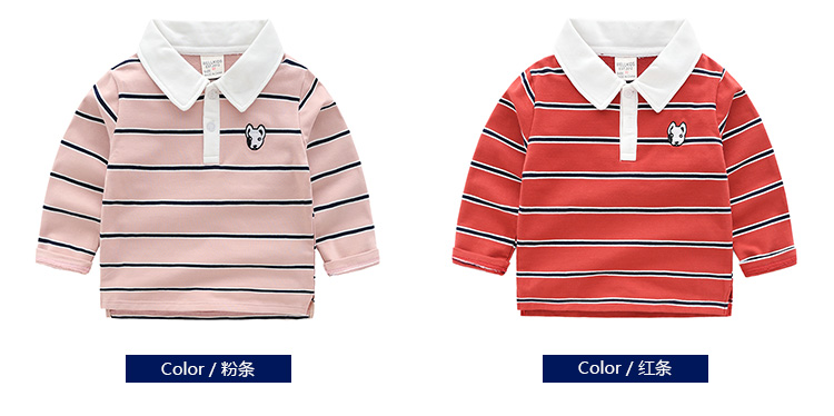 POLO áo mùa thu 2018 mới trẻ em quần áo trẻ em cho trẻ em quần áo bé trai mùa xuân và mùa thu bé bông áo thun áo sơ mi áo ba lỗ bé trai