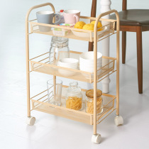 Kitchen net basket mobile rack bedroom pulley storage layer shelf home dining car vegetable rack trolley landing