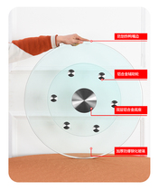 Glass turntable round table tempered glass household dining table rotating table round countertop base turntable table tempered glass