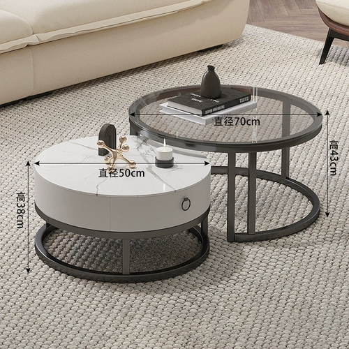 Легкий роскошный современный простой комбинированный журнальный столик для гостиной, бытовой, маленькой квартиры, подвижный вращающийся диван из закаленного стекла, приставной столик
