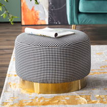 Nordic round stool light extravagant gig modern minimalist creative couch swapped shoes footrest short stool fashion fabric makeup stool