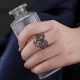 Брендовое небольшое дизайнерское ретро трендовое регулируемое металлическое кольцо