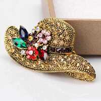 Korean style new hat, corsage, retro diamond-encrusted alloy coat, suit, personalized, creative, elegant and versatile accessories for men and women