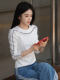 Mingming GUKKS top-stitch base 2026 early spring design line slimming round neck long-sleeved T-shirt