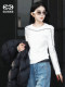Mingming GUKKS top-stitch base 2026 early spring design line slimming round neck long-sleeved T-shirt