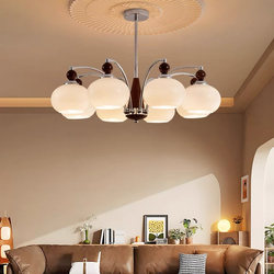 2026 New Mid-Century Style Living Room Chandelier French Retro Dining Room Bedroom Study Lamp Modern Simple Zhongshan Lighting Fixtures