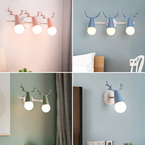 North Eurowind Creative Deer Corner Wall Lamp Cozy Romantic Living Room Bedroom Bedside Headlights Girl Children Room Aisle Lamps