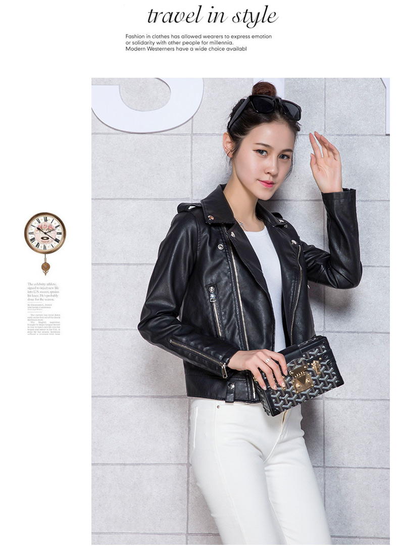 Veste en cuir femme en PU - Ref 3447468 Image 17
