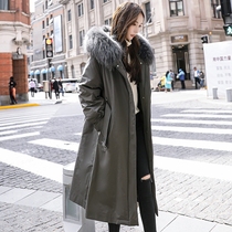 Lacing big code exploits European goods small fragrance wind over kneecap overcomes down the down jacket Women Chains in the middle of a long winter clothing jacket