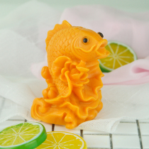 Kongming sugar art salt carving fish grinding tool three-dimensional turning sugar silicone food grade chocolate kitchen plate decoration carp mold