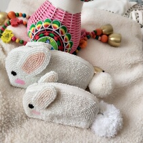  2021 new three-dimensional rabbit handmade beaded coin purse mouse wallet baby pearl bag card bag